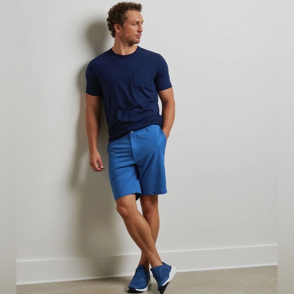 Peter Millar Gingham Performance Hybrid Short Siz… - image 1